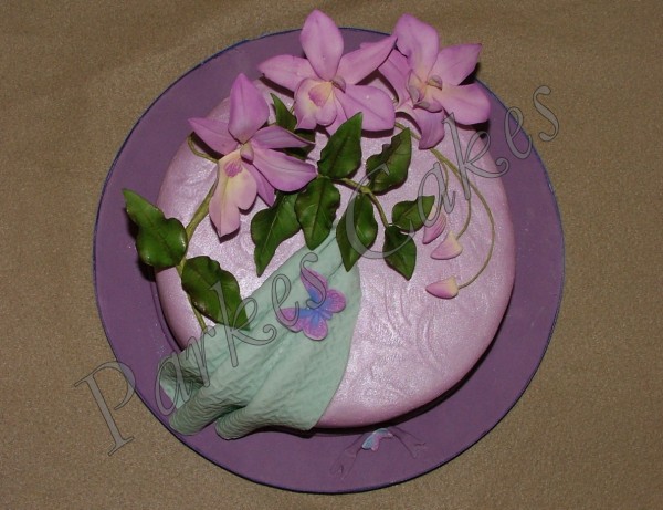 singapore orchid birthday cake